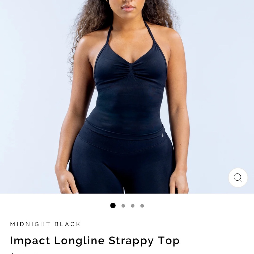 Midnight Black Impact Longline Strappy Top